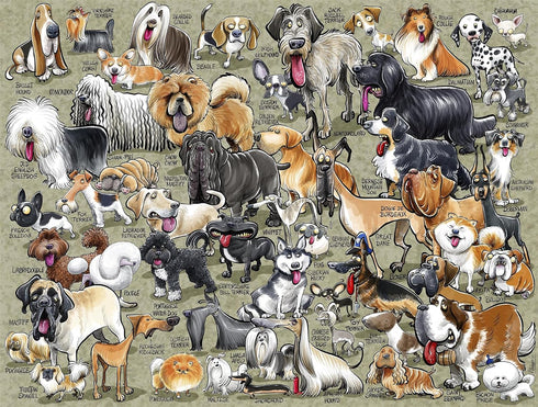 1000 Piece It's Just Dogs All Breeds Jigsaw Puzzles for Adults - Thick Puzzle Pieces | Hi-Def Image Quality | Recycled Puzzleboard | 66cm X 50cm, Jigsaw Puzzles for Adults
