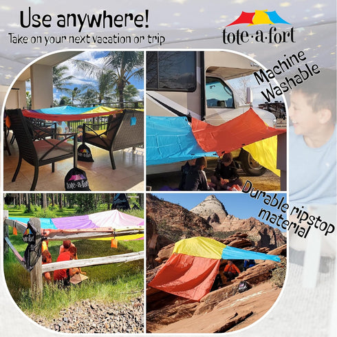 TOTEAFORT Starry Blanket Fort Building Kit for Kids Ages 4-12, Portable Playhouse Toy Set