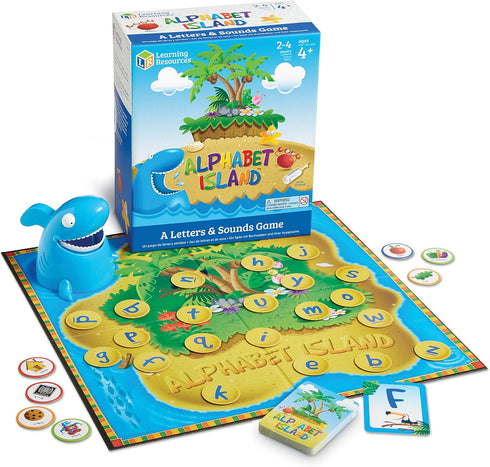 Learning Resources Alphabet Island - Letter & Sounds Game for Kids Ages 4+, Language Development Toy, ABC Board Games