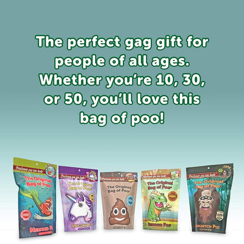 The Original Bag of Poo, Dinosaur Poop (Green Cotton Candy) for Novelty Gag Gifts
