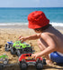 Mozlly 2 Sets of Friction Powered Monster Trucks with SUV Towing ATV Trailers - Realistic Truck and Trailer Toys