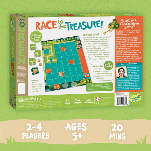 Peaceable Kingdom Race to the Treasure! Cooperative Path Building Game for 2 to 4 Kids, Ages 5+
