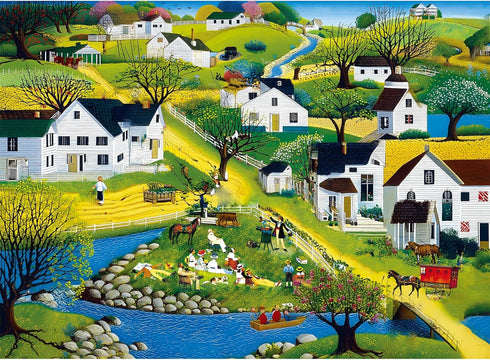 VoYouTwo 500 Piece Puzzle for Adults | Seaside Village Puzzle |Recycled Cardboard White