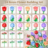 Set, 24 1380Pcs Sopu Colorful Rose Bouquet Flowers Building Boxes Artificial Flowers Botanical Collection Flowers