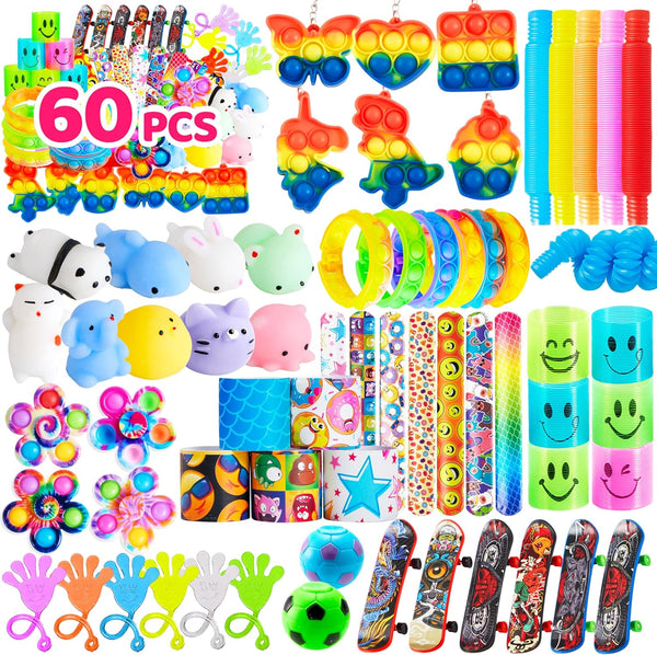 JOYIN 60 Pcs Party Favors for Kids, Fidget Toys Pack, Sensory Toy,