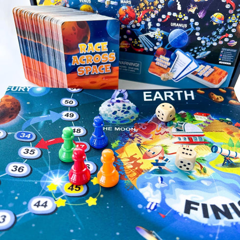 8-12 130 6 10 QUOKKA Space Board Game for Kids - Learning Family Game for Teens and Adults - Question Cards - Top Facts