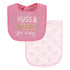 Set, Hudson Baby Unisex Baby Cotton Terry Bib and Burp Cloth Mom Dad Dream, One Size