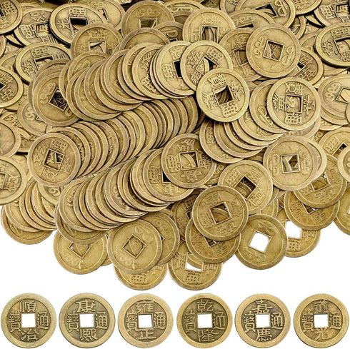 Boao 100 Pieces Chinese Coins, Chinese New Year Feng Shui Coins I-Ching Ornament for Wealth and Good Luck (1.1 Inch)