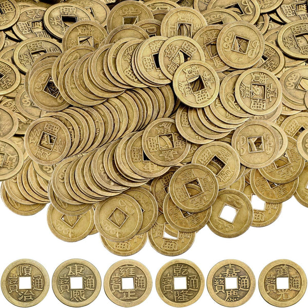 Boao 100 Pieces Chinese Coins, Chinese New Year Feng Shui Coins I-Ching Ornament for Wealth and Good Luck (1.1 Inch)