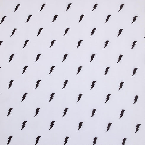 NoJo Lightning Bolt Fitted Crib Sheet, Black and White Nursery