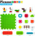 Picasso Toys PTB100 100pcs 3D Hedgehog Building Blocks Safari Theme Educational Kit for Age 3 & Up