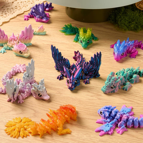 12 3D 8-12, JOYIN Pcs Printed Dragon Blind Box Series, Mystery Box Party Favors for Kids Mini Articulated Fidget
