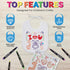 Baby Bibs Set - 8 Bibs, 8 Fabric Markers, 8 Stencils, 2 Ply Knit Terry Solid White Feeder Bibs - Baby Gifts Registry