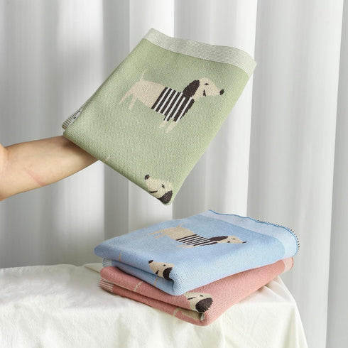 100% Summer 40x30in Baby Blanket Cotton Soft Cooling Receiving Swaddle Blankets for Boy Girl-Pink Dachshund Puppy Dog