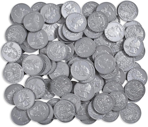 LEARNING ADVANTAGE-7524 Play Quarters Plastic Coins, Set of 100
