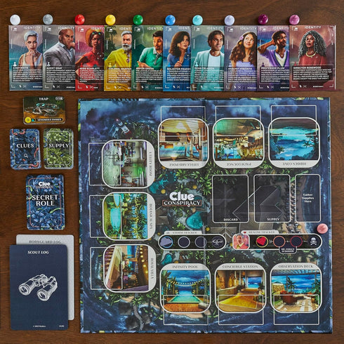 Clue Conspiracy Board Game for Adults & Teens - Secret Role Strategy Game, Ages 14+, 4-10 Players, 45 Minutes