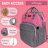 ARIBAGGI Backpack Backpack Grey Pink Baby Diaper Bag with Changing Station for Boy & Girl, Multifunction Large Diaper