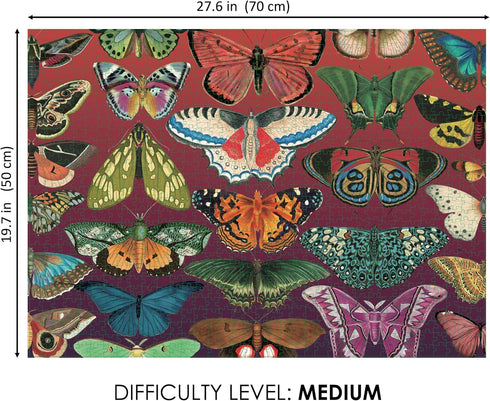 1000 50 70 cm Western Wild Puzzles (Butterflies) - Piece Puzzle - No AI Art Ever - Jigsaw Puzzles for Adults - Insect