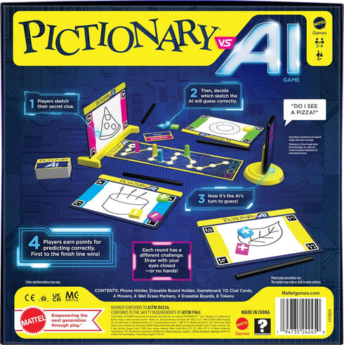 Mattel Games Pictionary Vs. AI - Family Game for Kids & Adults, Game Night for 2-4 Players