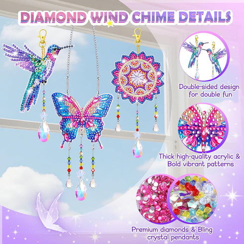 Vinworlf 8-12, 10-12, 3 Home/Garden/Backpack Crafts for Girls Diamond Art Kits for Girls Ages PCS Diamond Art, DIY