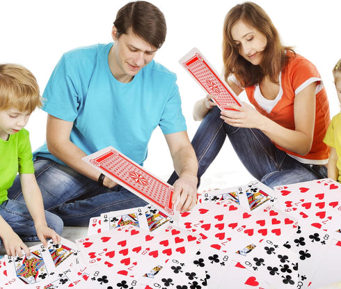 3 Pack Jumbo Playing Cards Oversized Deck, Large Poker Cards for Family Party Game BBQ Casino Decorations (7 x 5 Inch)