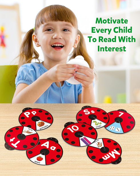 Coogam Interactive Alphabet Learning Toy, ABC Number Letters Spinning Game, Montessori Educational Gift for 3-5 Year