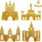 Gejoy 4 Pieces Castle Table Centerpiece, Glitter Princess Theme Decorations for Birthday Baby Shower Party