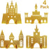Gejoy 4 Pieces Castle Table Centerpiece, Glitter Princess Theme Decorations for Birthday Baby Shower Party