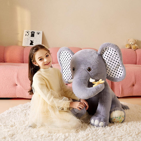 Giant Elephant Stuffed Animal Plush Toy, Large Jumbo 25" Cute Fluffy Plushie, Birthday Gifts for Kids