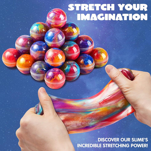 36 Pack JOYIN Slime Party Favors, Galaxy Slime Ball- Stretchy, Non-Sticky, Mess-Free, Stress Relief, and Safe - Toys