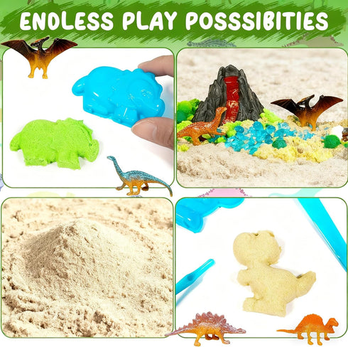 147 Set 10 9 Bbiamsleep Dinosaur Sensory Bin, Pcs Dinosaurs Sensory with Sandbox Dinosaur Mould Tools Dinosaur Sensory