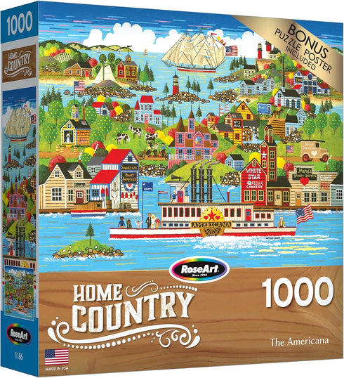RoseArt Americana 1000 Piece Jigsaw Puzzle for Adults - Home Country Theme