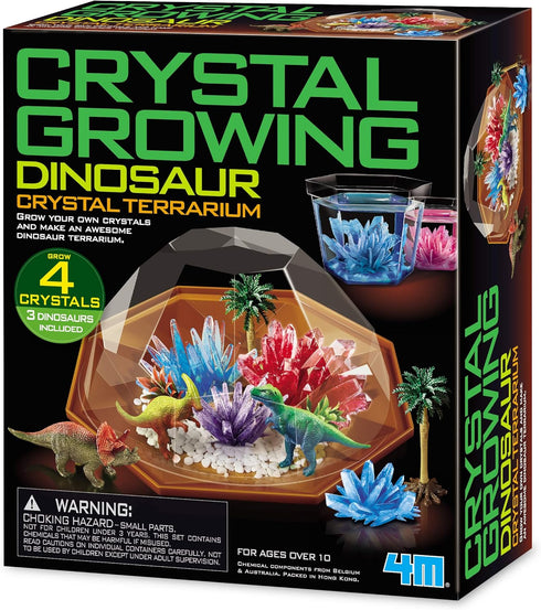 4M Crystal Growing Dinosaur Terrarium DIY STEM Toys - Educational Lab Science Experiment Kit for Kids