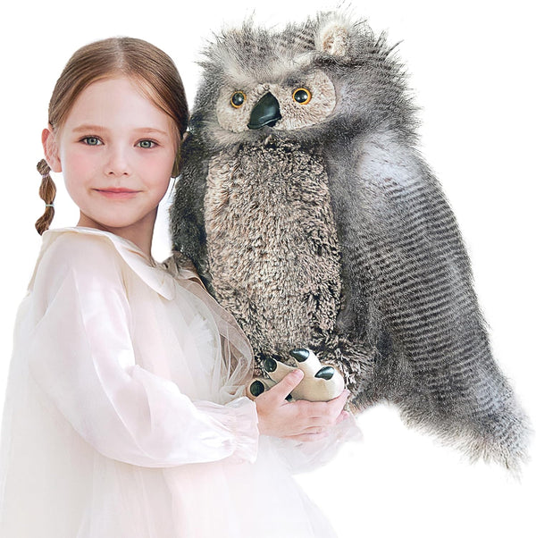 IKASA Lifelike Giant Owl Stuffed Animal Plush Toy, 17 Inches Large Big