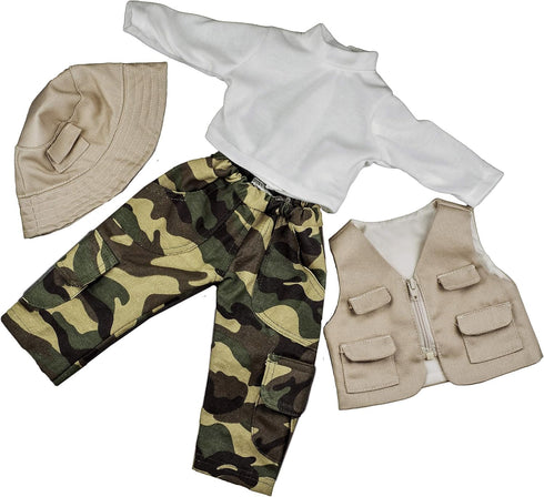 The Queen's Treasures 18 Inch Doll Clothes & Accessories, 4 Pc Fishing Outfit with Pants, Hat, Vest & Shirt