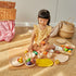 Set PlanToys Wooden Assorted Vegetable | Montessori Play Food for Toddlers | Includes Tomato, Mushroom, Shallot, Bell