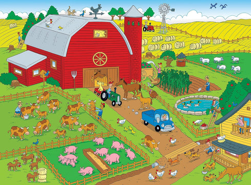 Masterpieces 100 Piece Family Jigsaw Puzzle - 101 Things to Spot on a Farm