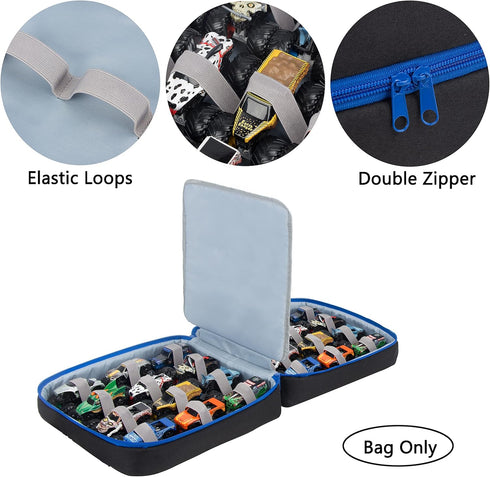 KISLANE Carrying Case for 24 Monster Jam Trucks, Kids Toy Truck Storage for 1:64 Scale Trucks