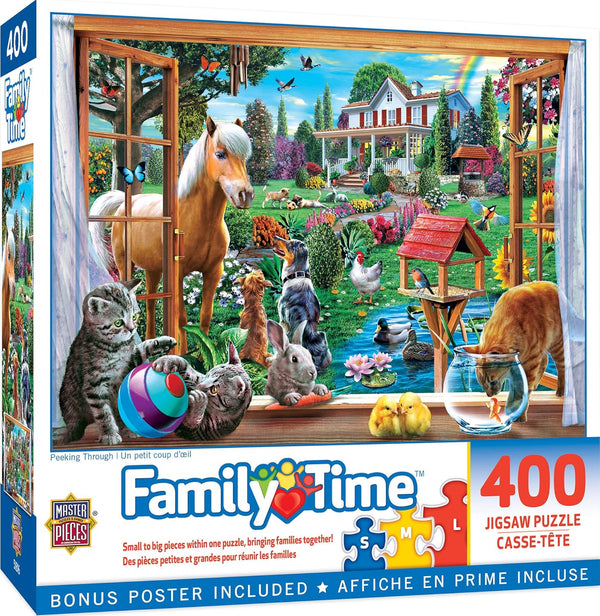 MasterPieces 400 Piece Jigsaw Puzzle for Adults, Family, or Youth - Peeking Through, 18"x24"