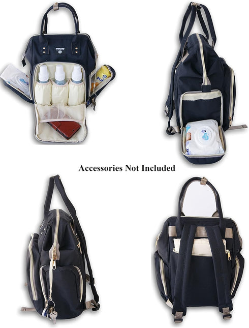 Large Baby Changing Diaper Bag Backpack (Blue)
