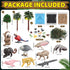 37PCS Set, Rainforest Animals Figures Toys Rainforest Diorama Supplies Include Jungle Animal Figurines,Trees, Moss