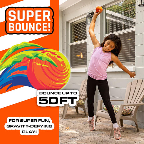 NERF Super High Bounce Ball - 2 Balls Included, Durable and Lightweight for Indoor and Outdoor Fun