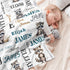 Novusopt Raccoon Monogrammed Baby Blanket with Name Personalized for Girls - Flower Receiving