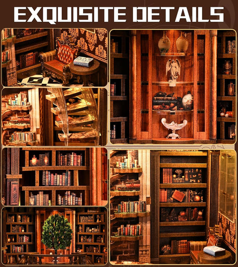 Spilay DIY Miniature House Kit, Miniature Dollhouse Kit with LED Light, Mini House Building Kit Book Nook for Adult