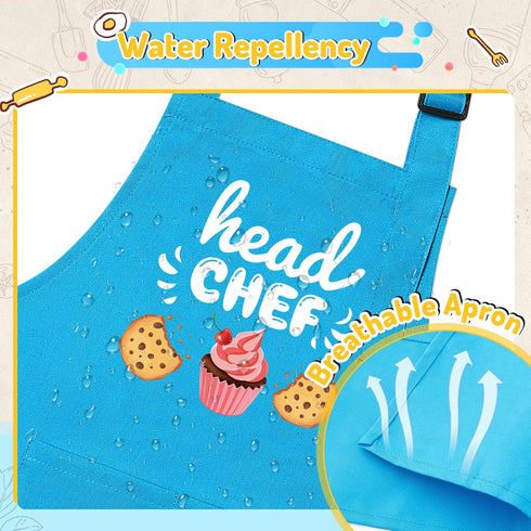 Set 4Pcs R HORSE Adult Kid Apron and Chef Hat - Parent Child Adjustable Kitchen Apron Hat Kid Role Play Chef Toy