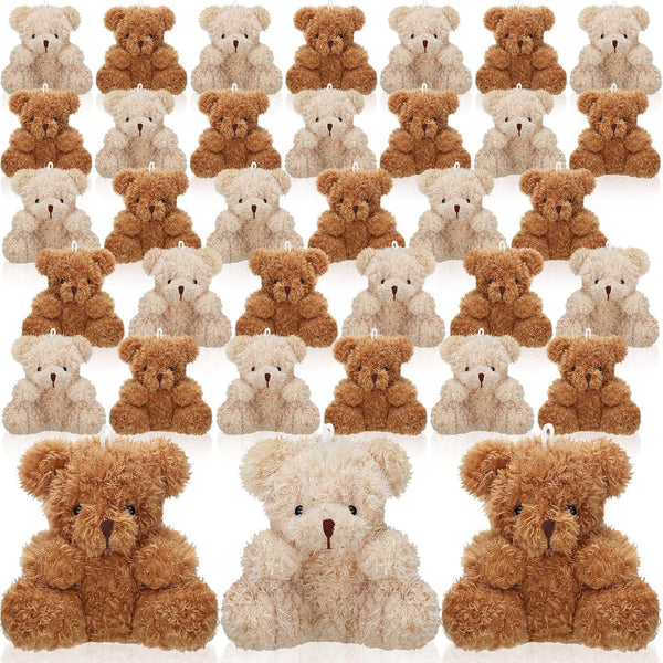 Chivao 36 Pcs Mini Stuffed Bears Bulk, 4 Inch Small Plush Bear Animal for Christmas Birthday Wedding Party Favors