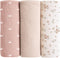 Konssy Muslin Swaddle Blankets for Baby Girls Boys, 3 Pack Receiving Blanket