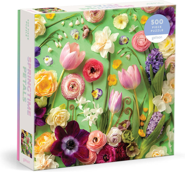 Galison Springtime Petals – Julie Seabrook Ream 500 Piece Puzzle Featuring A Variety of Flowers Blooming During Spring Months