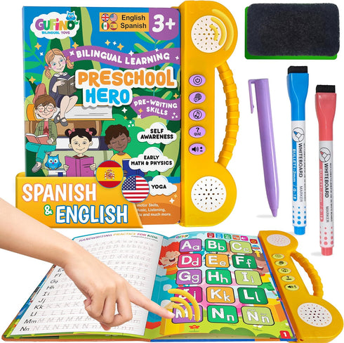Interactive Bilingual Toy | Talking Busy Book for Toddlers 3-5 | Spanish