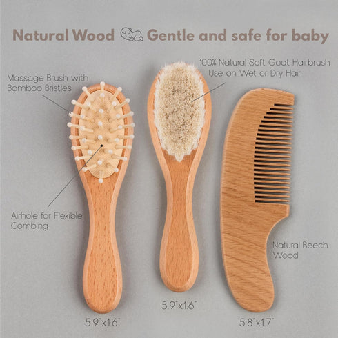 set, Set, Custom Wooden Baby Brush Optional Icons and Fonts, Personalized Wooden Baby Brush and Comb Personalized Baby